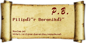 Pilipár Bereniké névjegykártya